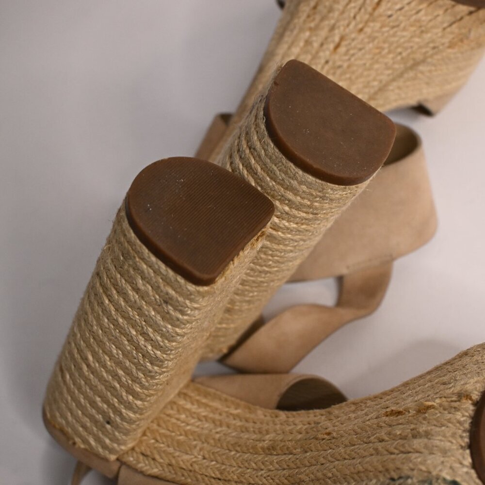 Michael Kors Suede High Heeled Platform Espadrille Sandals - Picture 5 of 6